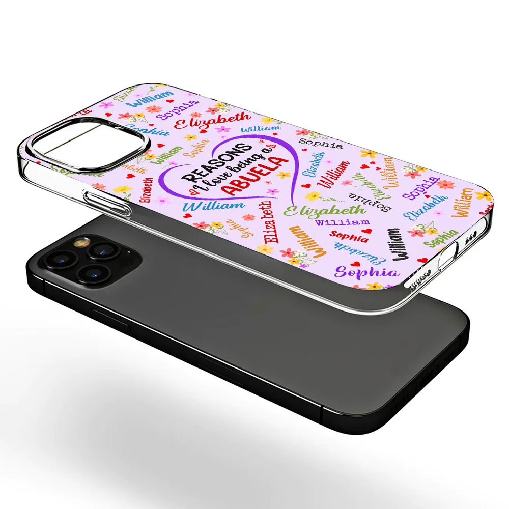 Reasons I Love Being A Grandma - Personalized Clear Phone Case - Image 3