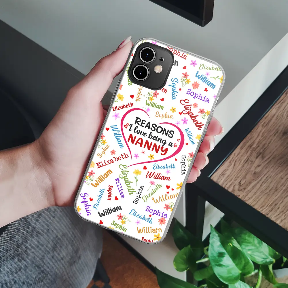 Reasons I Love Being A Grandma - Personalized Clear Phone Case - Image 4
