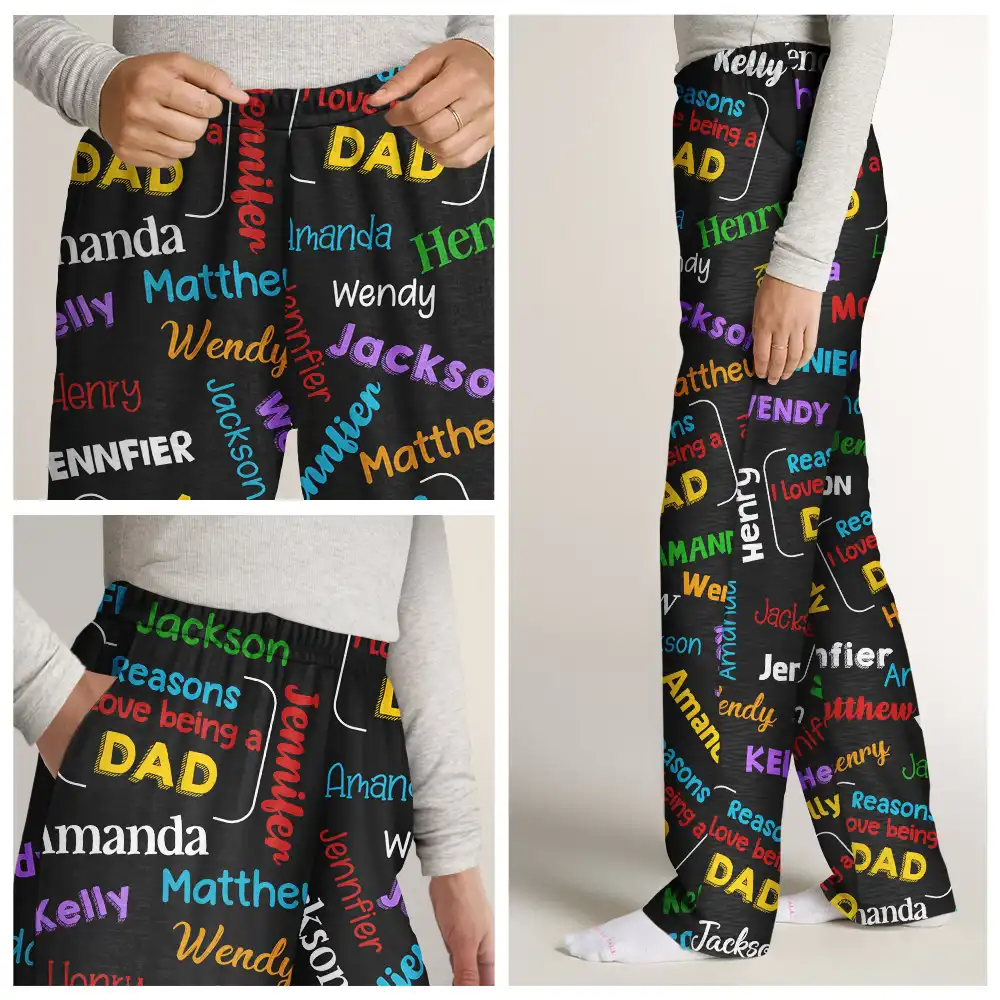 Reasons I Love Being Papa - Personalized Pajama Pants - Image 7