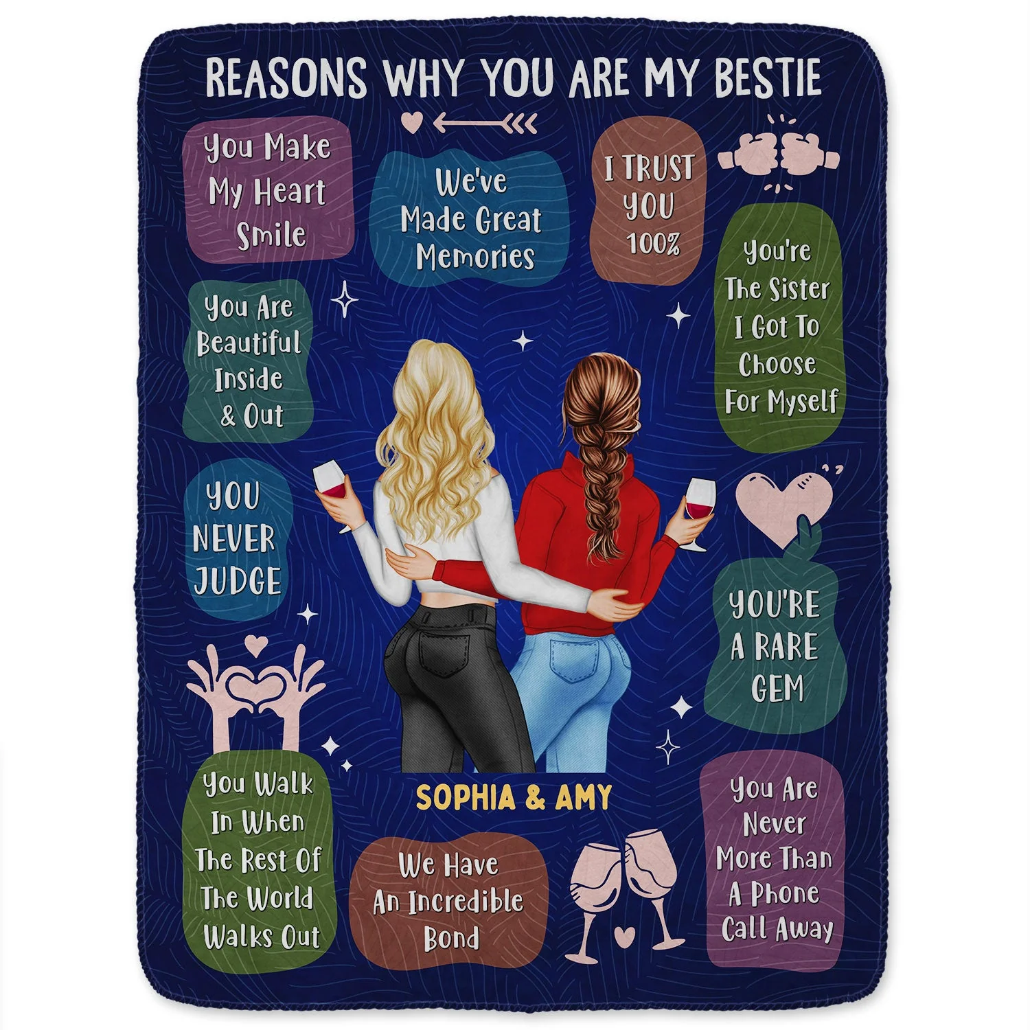Reasons Why You Are My Bestie - Holiday, Birthday, Loving Gift For Friends, Colleagues - Personalized Fleece Blanket - Image 2