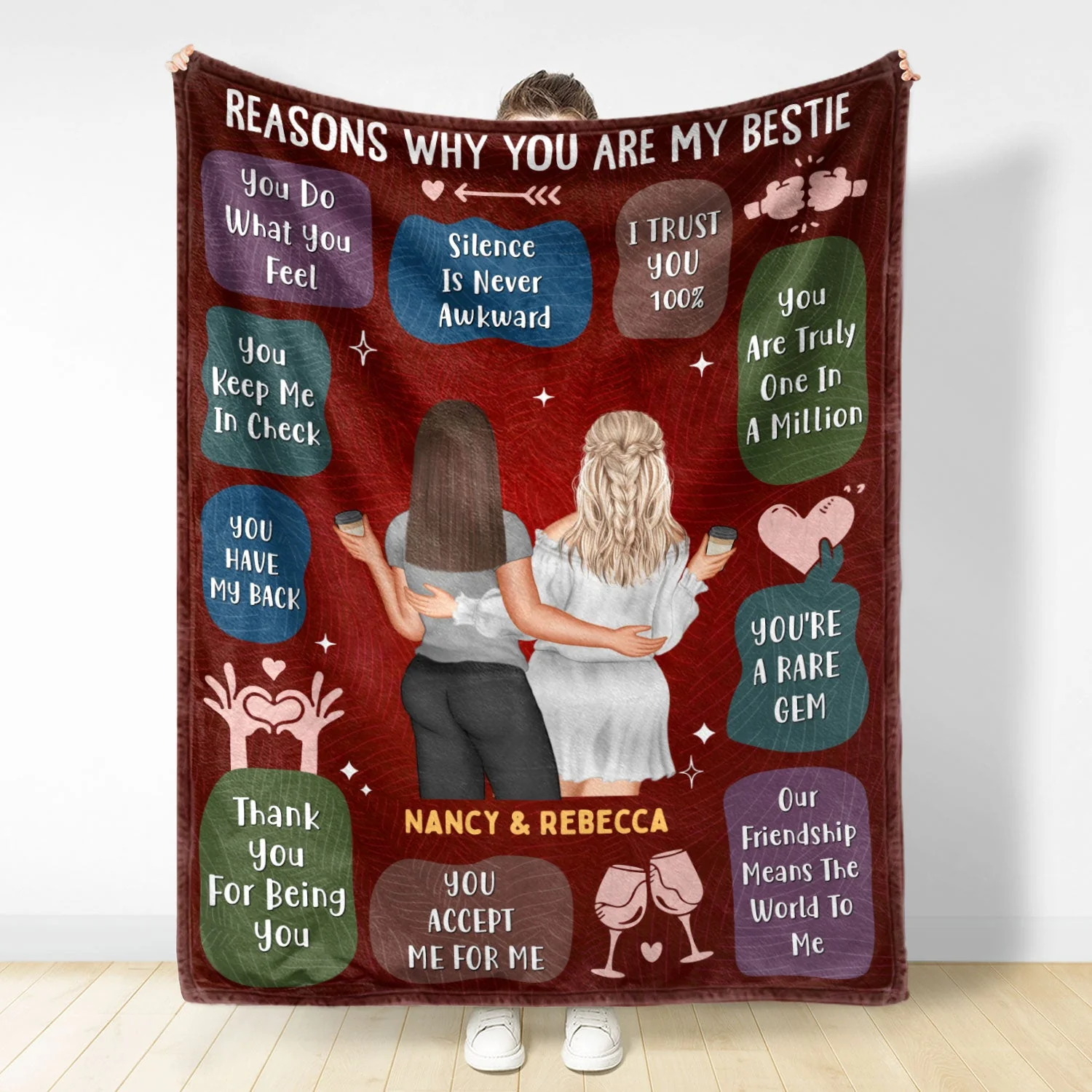Reasons Why You Are My Bestie - Holiday, Birthday, Loving Gift For Friends, Colleagues - Personalized Fleece Blanket - Image 3
