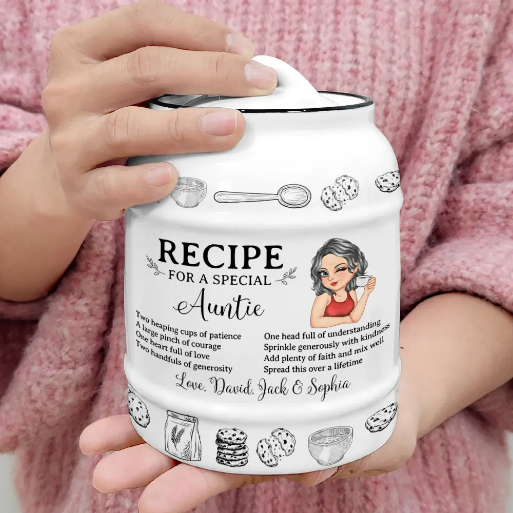 Recipe For A Special Grandma Mom - Personalized Cookie Jar - Image 4