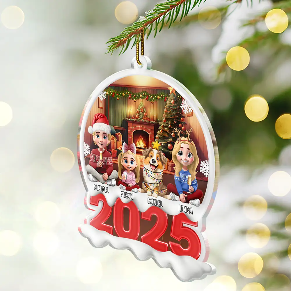 Red Year Family - Personalized Custom Shaped Acrylic Ornament - Image 2