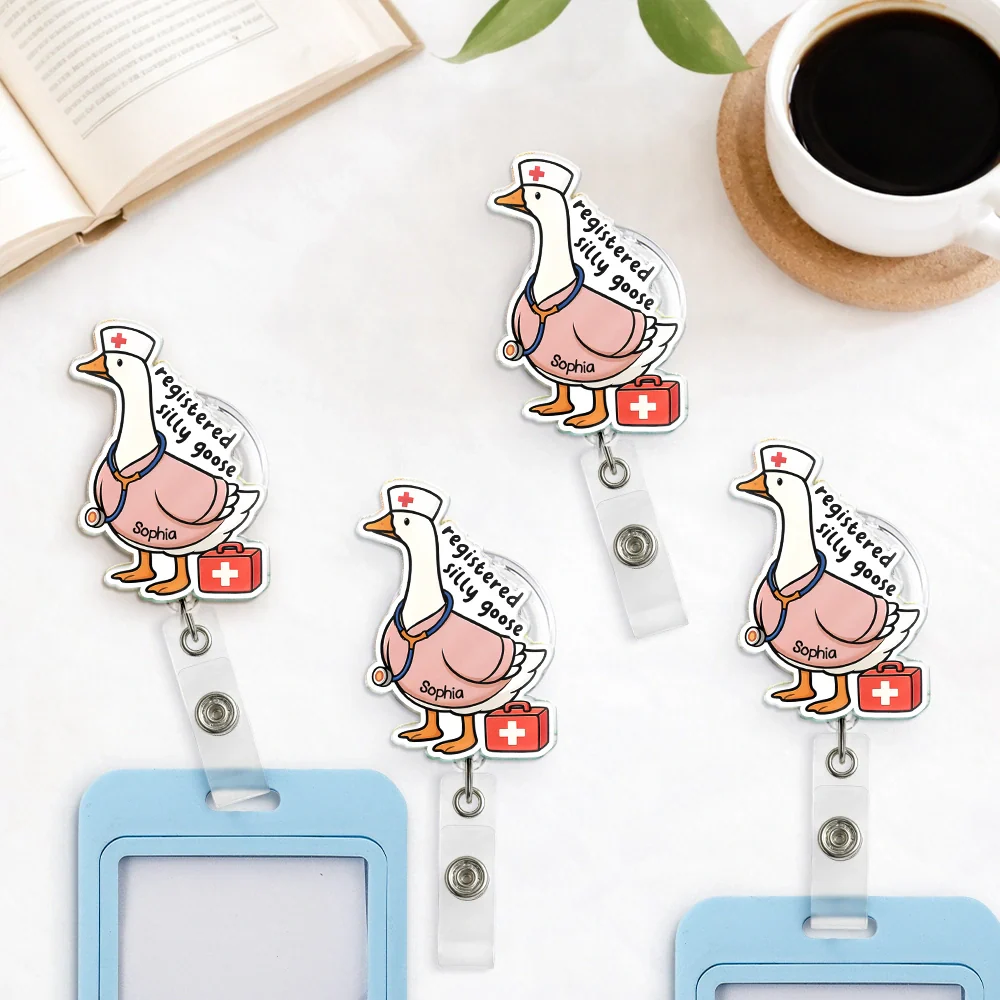 Registered Silly Goose Nurse - Personalized Badge Reel - Image 4