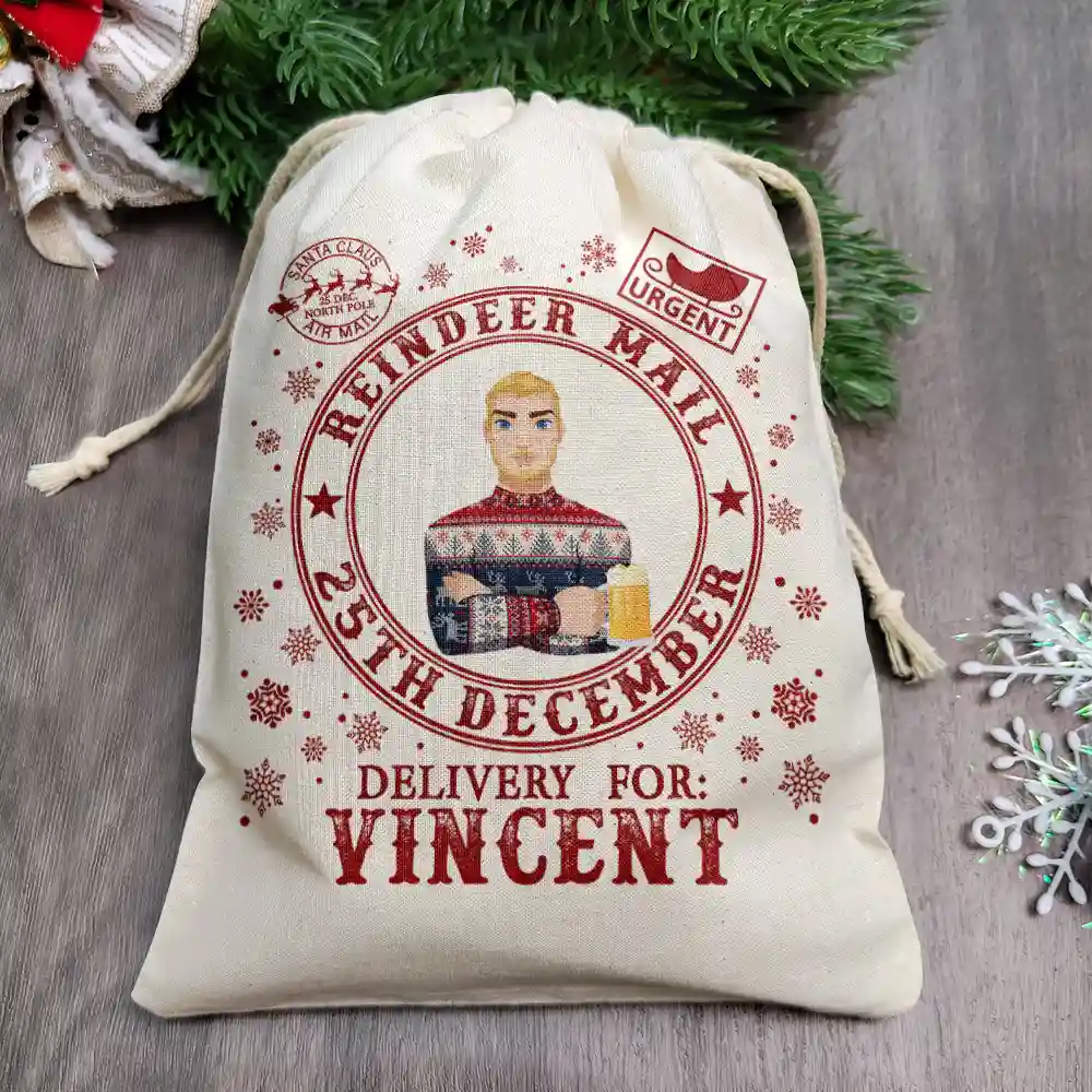 Reindeer Mail Merry Christmas - Personalized Favor Bag - Image 2