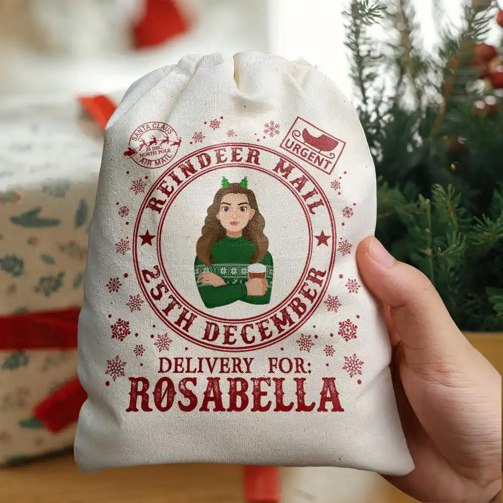 Reindeer Mail Merry Christmas - Personalized Favor Bag - Image 4