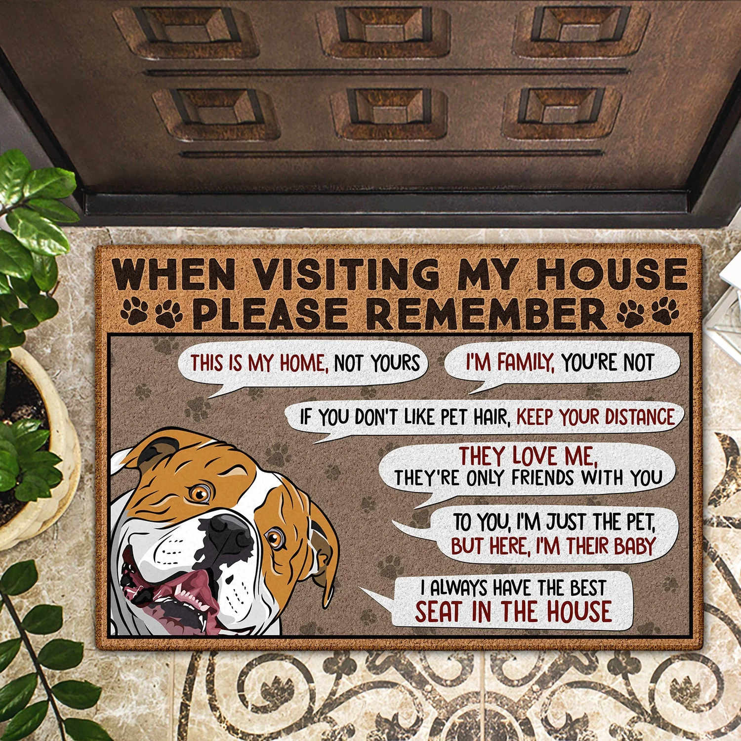 Remember When Visiting Our House - Birthday, Home Warming, Decor Gift For Dog Mom, Dog Dad, Dog Lovers - Personalized Doormat - Image 2