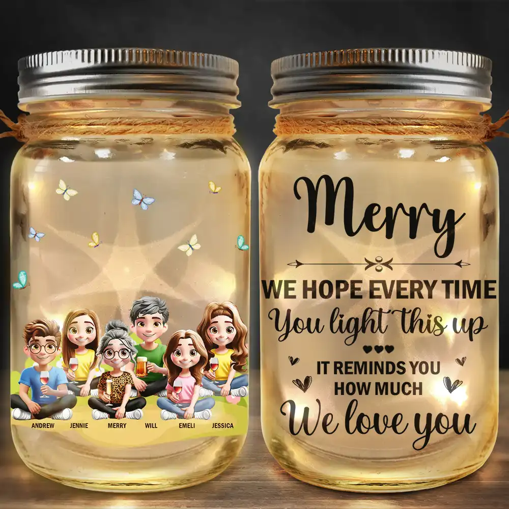 Remind How Much We Love You - Personalized Mason Jar Light - Image 2