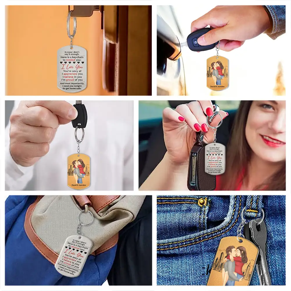 Remind You I Love You Couples - Personalized Aluminum Keychain - Image 6