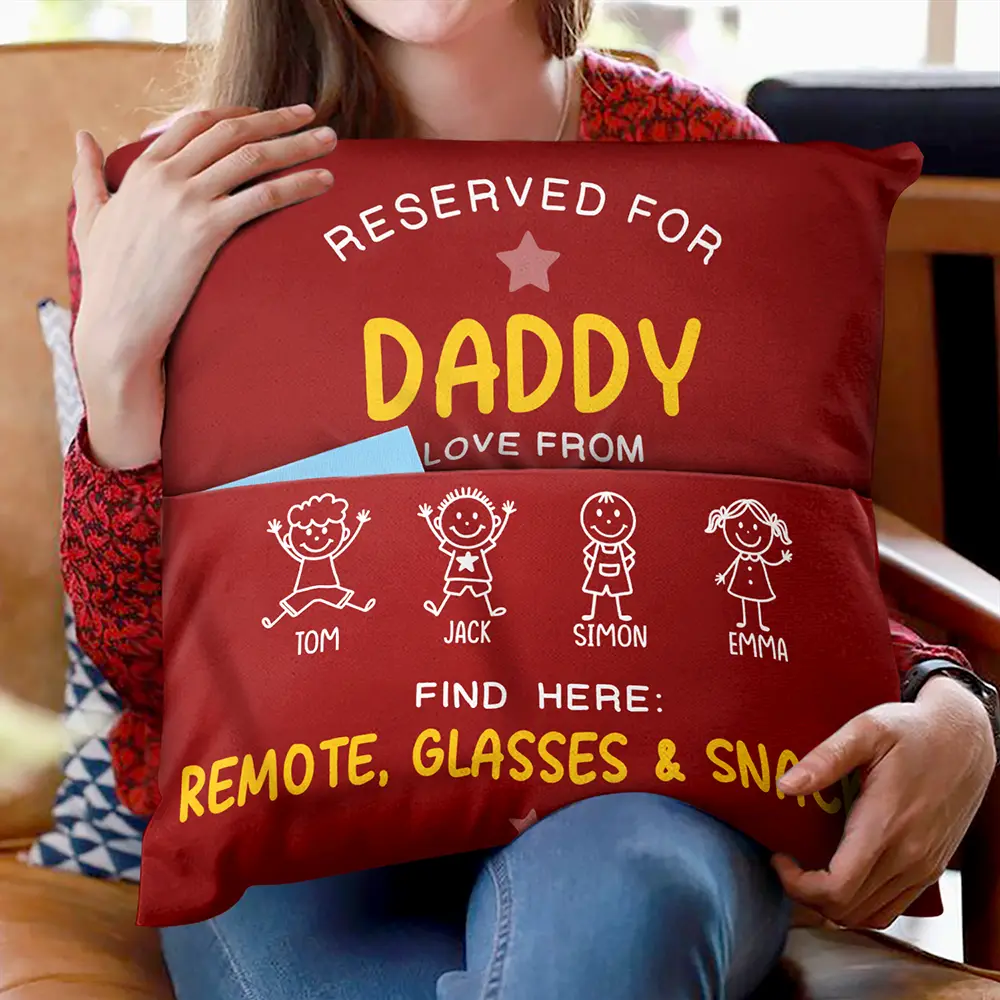 Reserved For Grandad Daddy - Personalized Pocket Pillow - Image 2