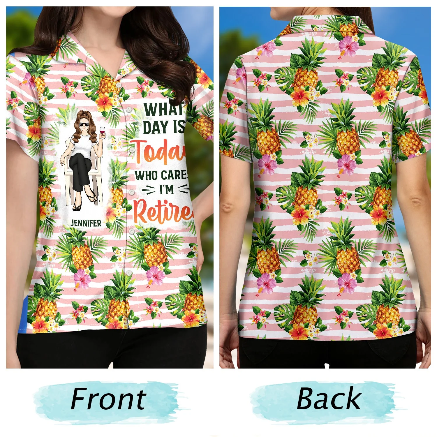 Retired Not My Problem Anymore - Gift For Parents, Grandparents, Retired, Retirement Gift - Personalized Custom Hawaiian Shirt - Image 3