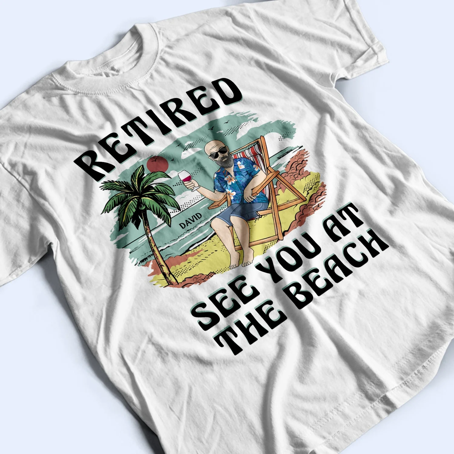 Retired See You At The Beach Vintage - Retirement Gift For Beach Lovers, Dad, Mom, Grandpa, Grandma - Personalized T Shirt - Image 3