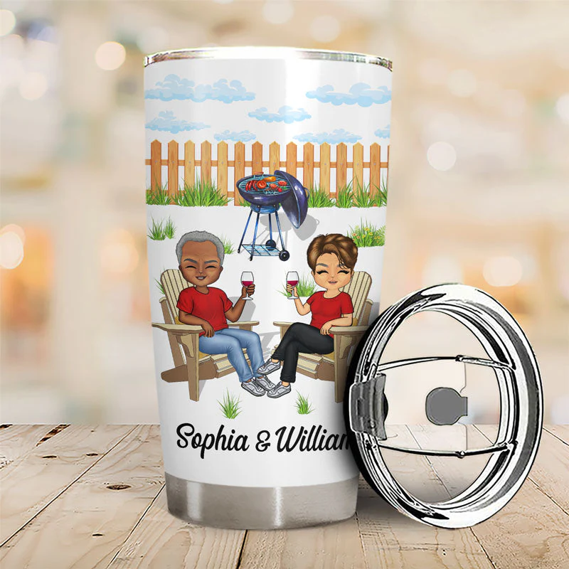 Retired Under New Management Couple - Retirement Gift - Personalized Custom Tumbler - Image 2