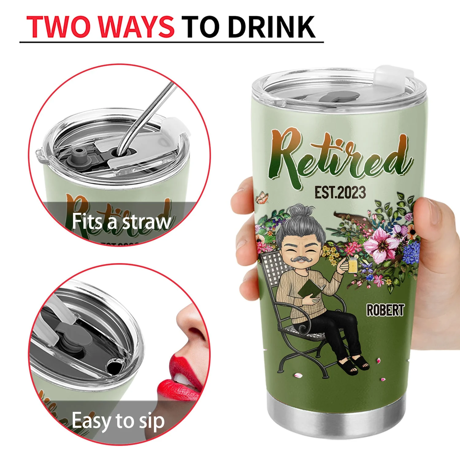 Retirement Call A Person Who Is Happy On Monday - Retirement Gift - Personalized Custom Tumbler - Image 4