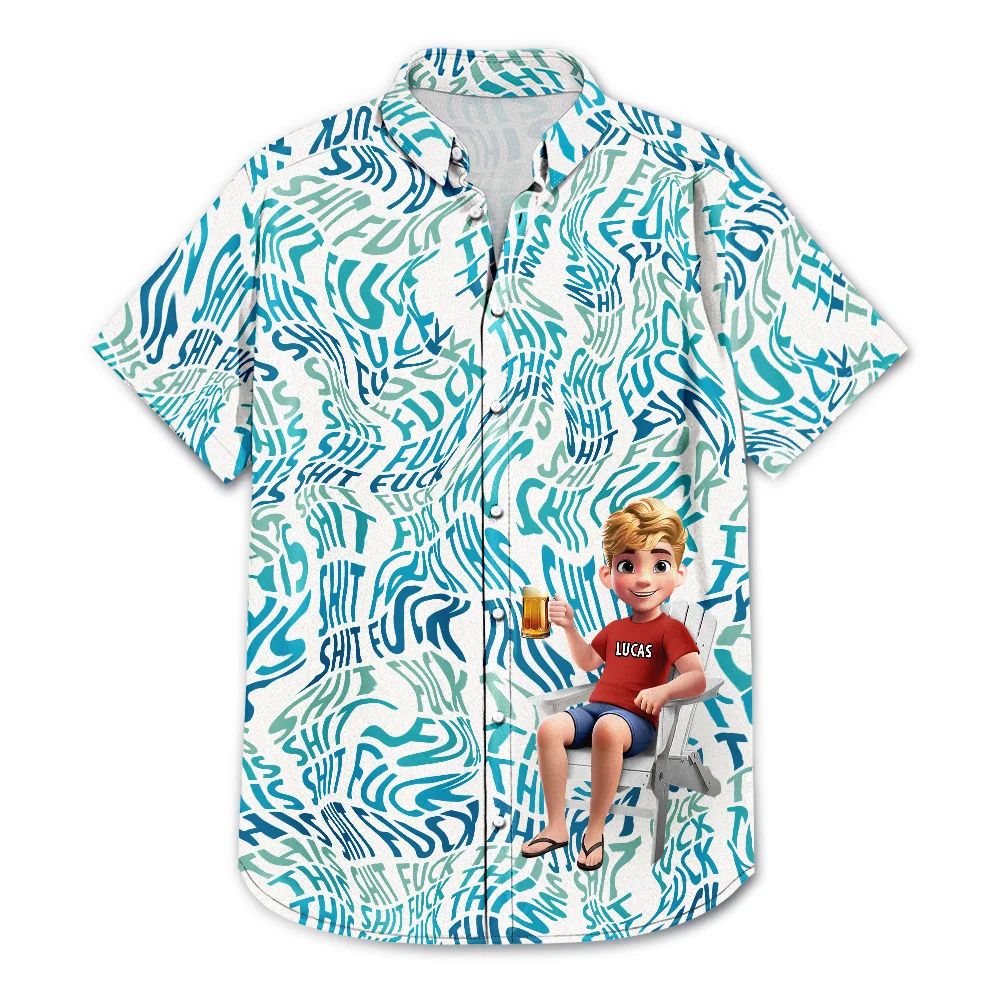 Retirement Funny Swearing Words - Personalized Hawaiian Shirt - Image 3