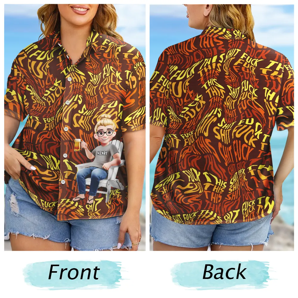 Retirement Funny Swearing Words - Personalized Hawaiian Shirt - Image 6