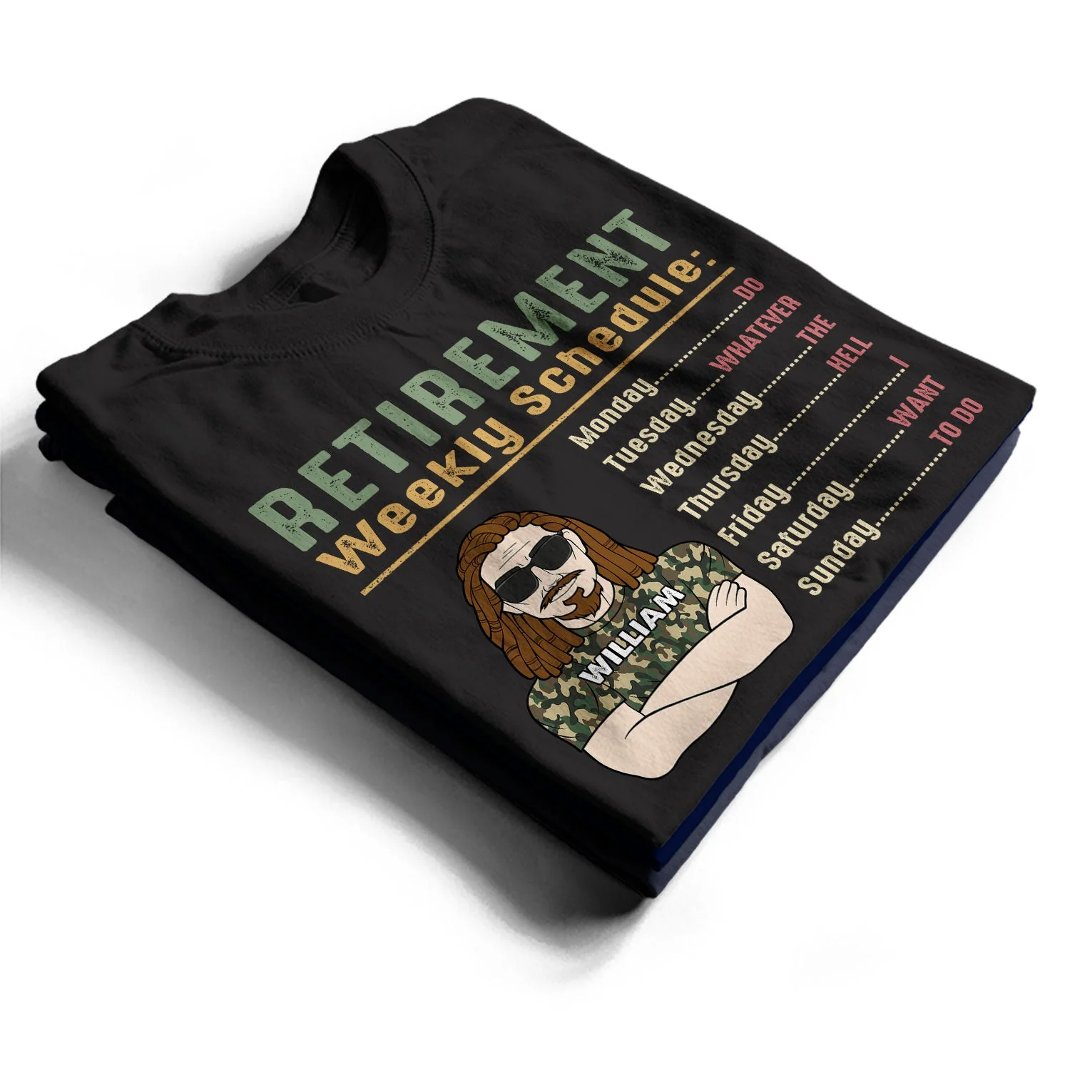 Retirement Weekly Schedule - Personalized T Shirt - Image 2