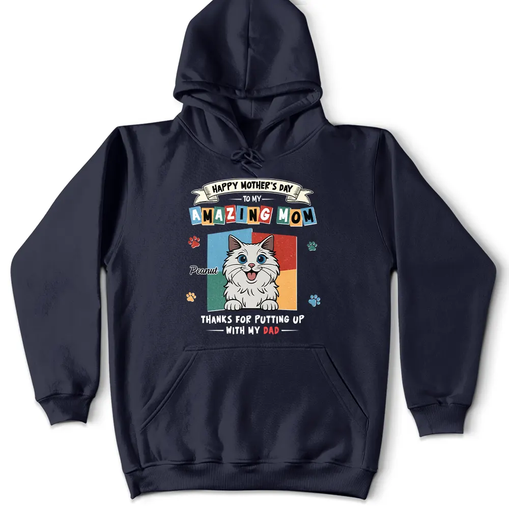 Retro Dog Cat To My Amazing Mom - Personalized T Shirt - Image 5