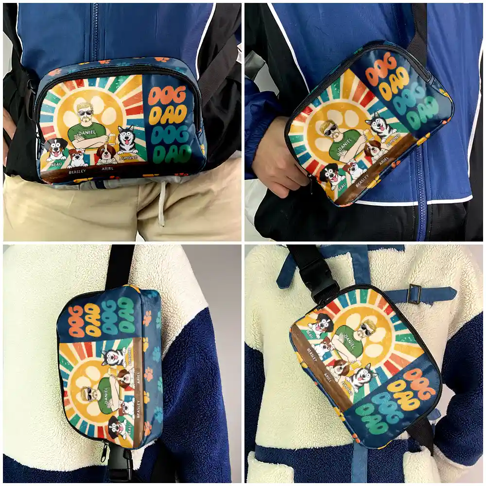 Retro Dog Dad - Personalized Crossbody Belt Bag - Image 5