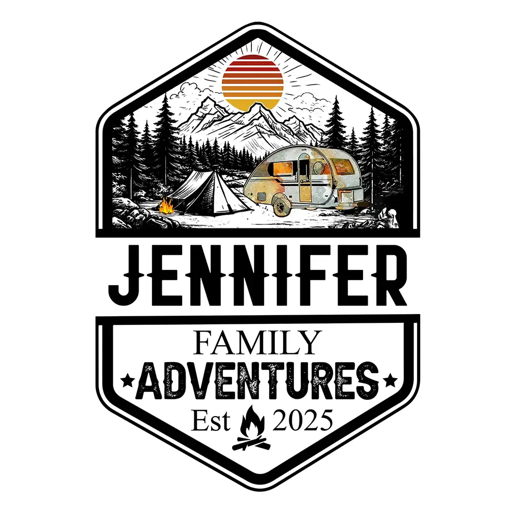 Retro Family Adventure - Personalized Decor Decal - Image 2