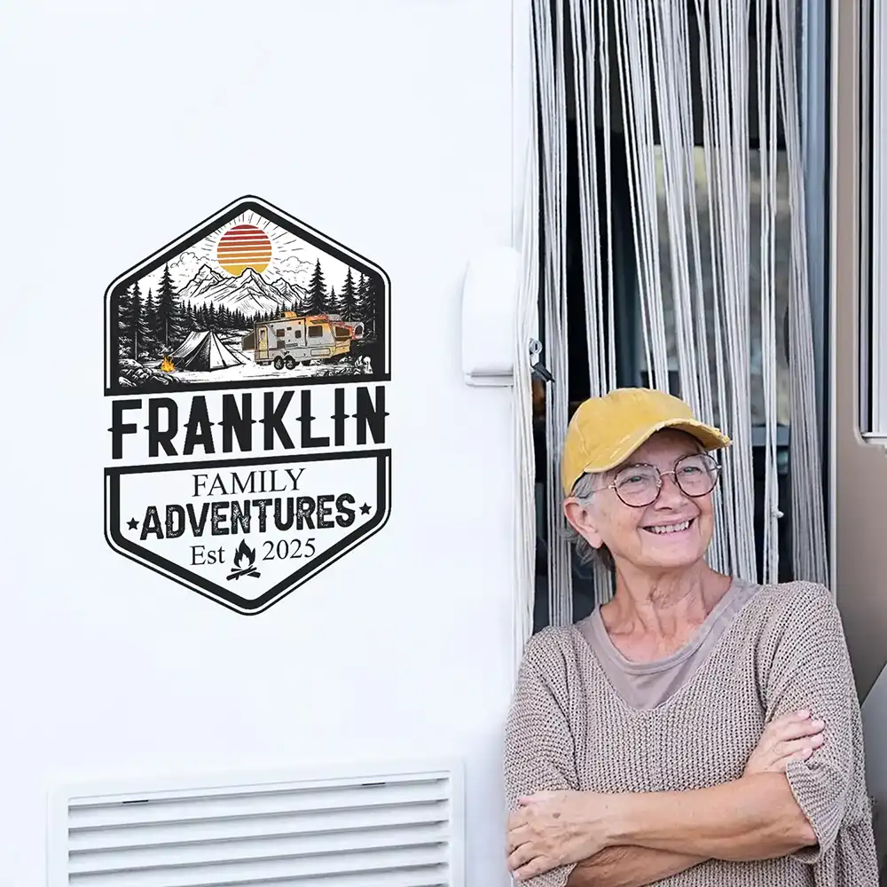 Retro Family Adventure - Personalized Decor Decal - Image 5