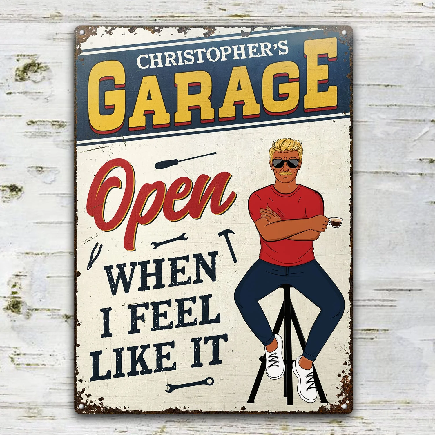 Retro Garage Fix Anything Except Stupid - Garage Home Decor - Personalized Custom Classic Metal Signs - Image 2
