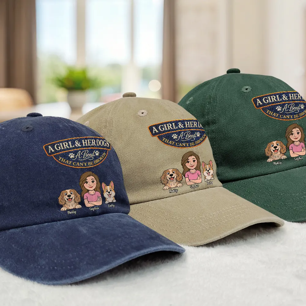 Retro Style A Man And His Dog Cat A Bond That Can't Be Broken - Personalized Vintage Washed Denim Cap - Image 3