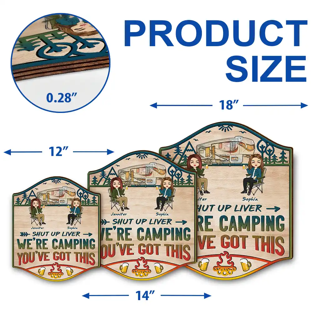 Rhymes With Camping - Personalized Custom Shaped Wood Sign - Image 5