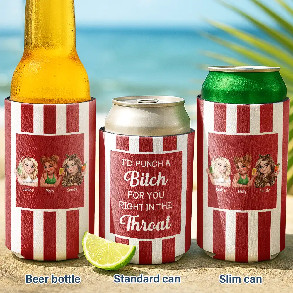 Right In The Throat 3D Bestie - Personalized Can Cooler Sleeve - Image 2