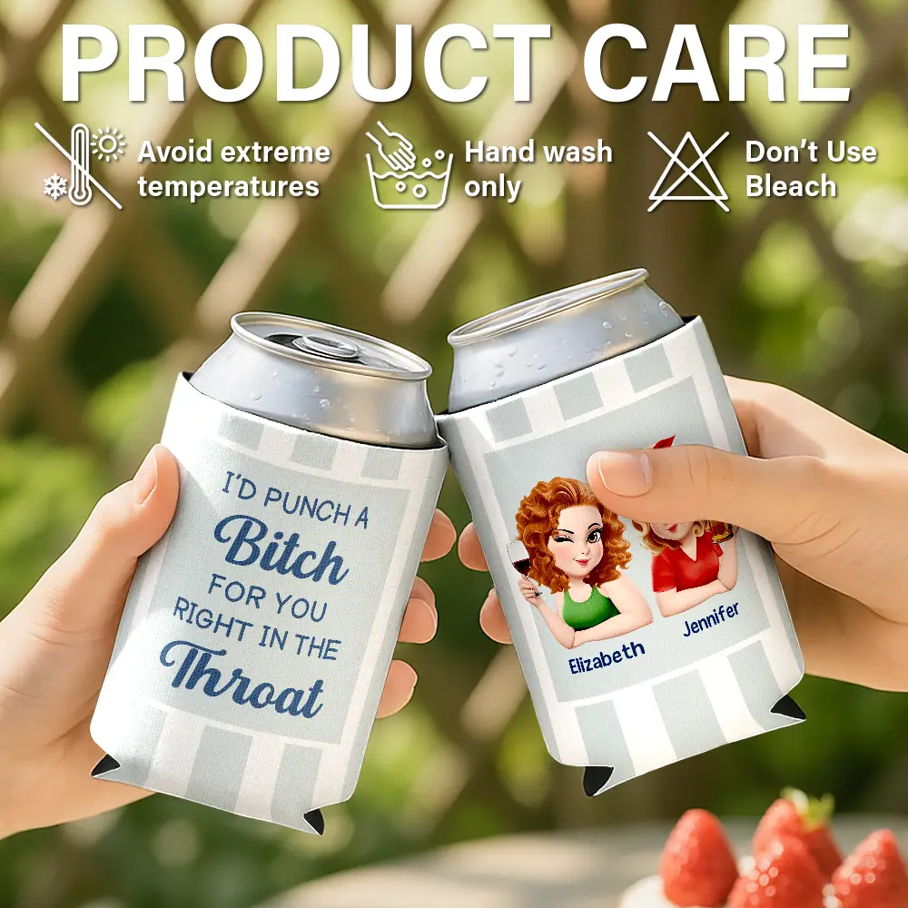 Right In The Throat 3D Bestie - Personalized Can Cooler Sleeve - Image 6