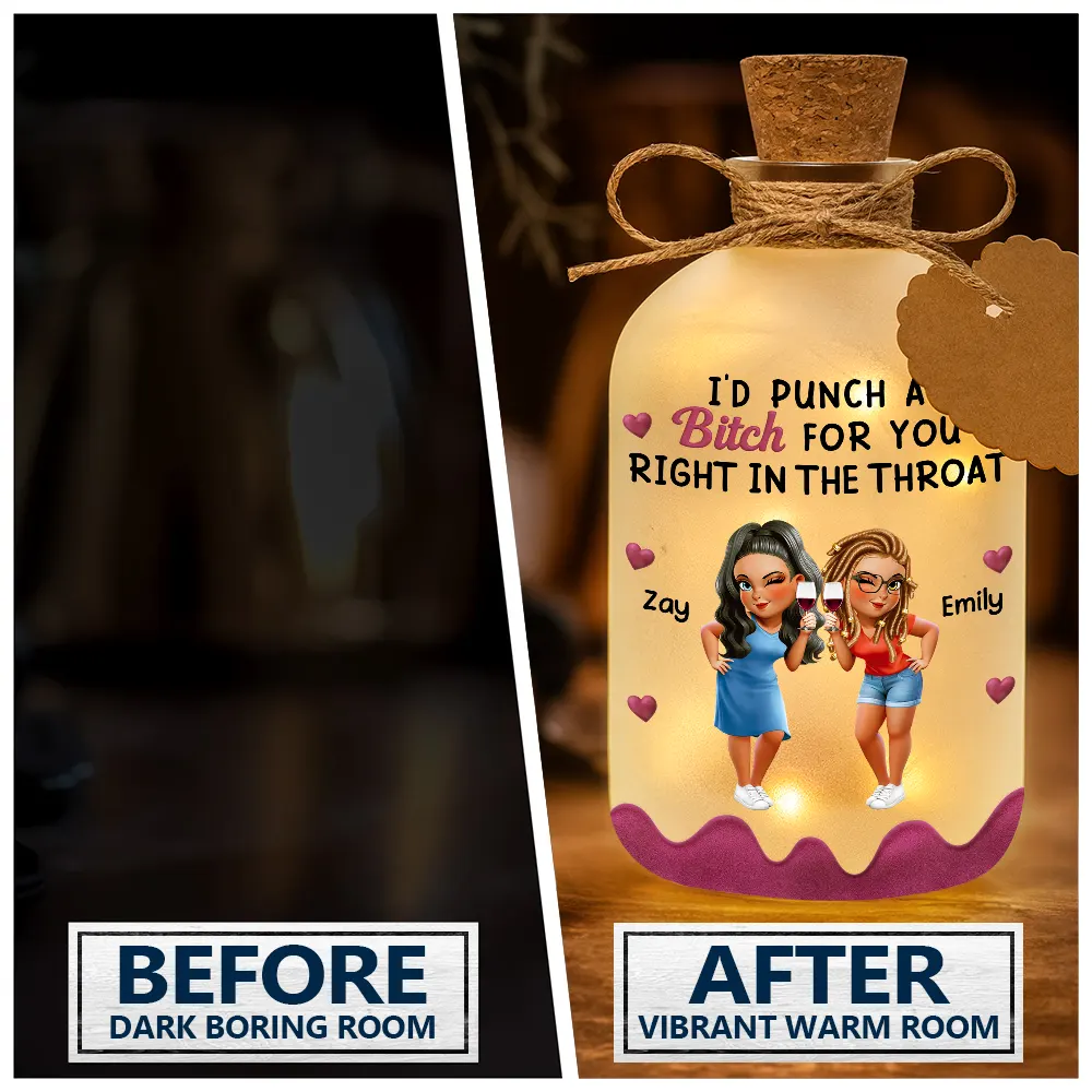 Right In The Throat 3D Bestie - Personalized Short Bottle Light - Image 2