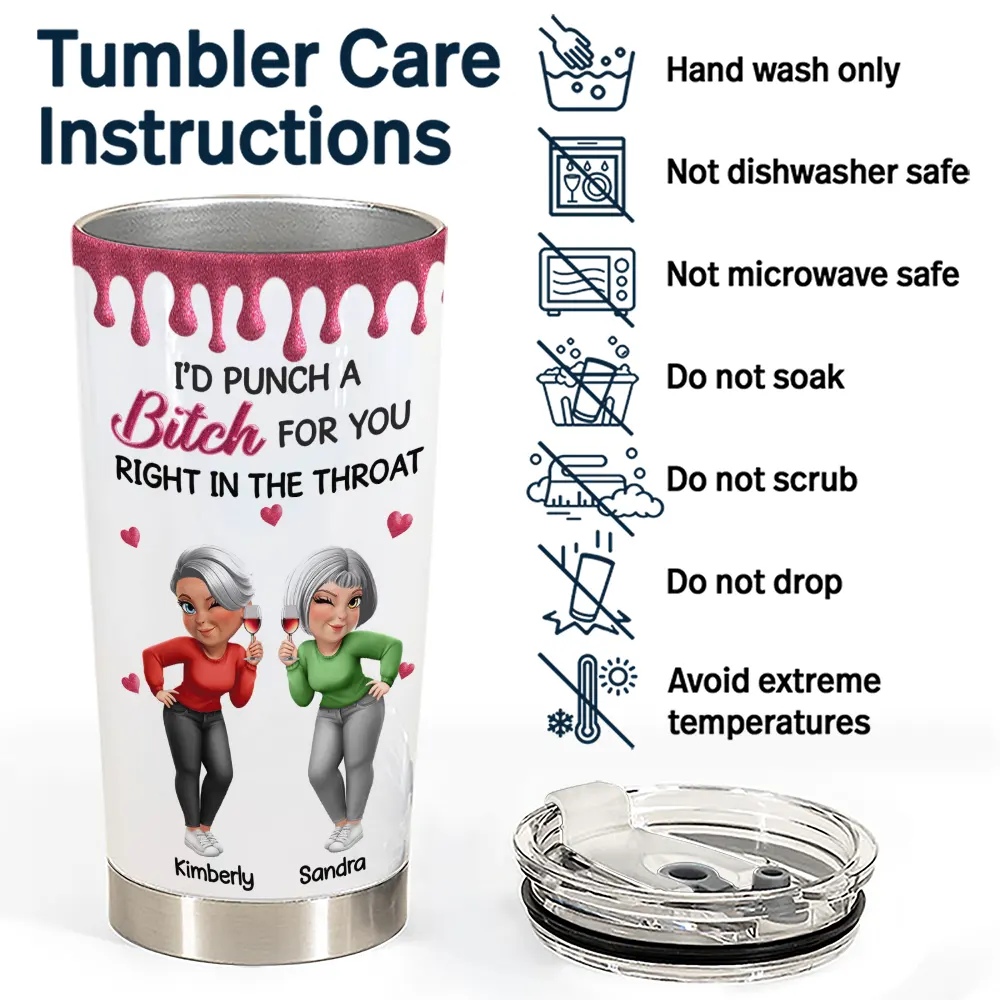 Right In The Throat 3D Bestie - Personalized Tumbler - Image 5