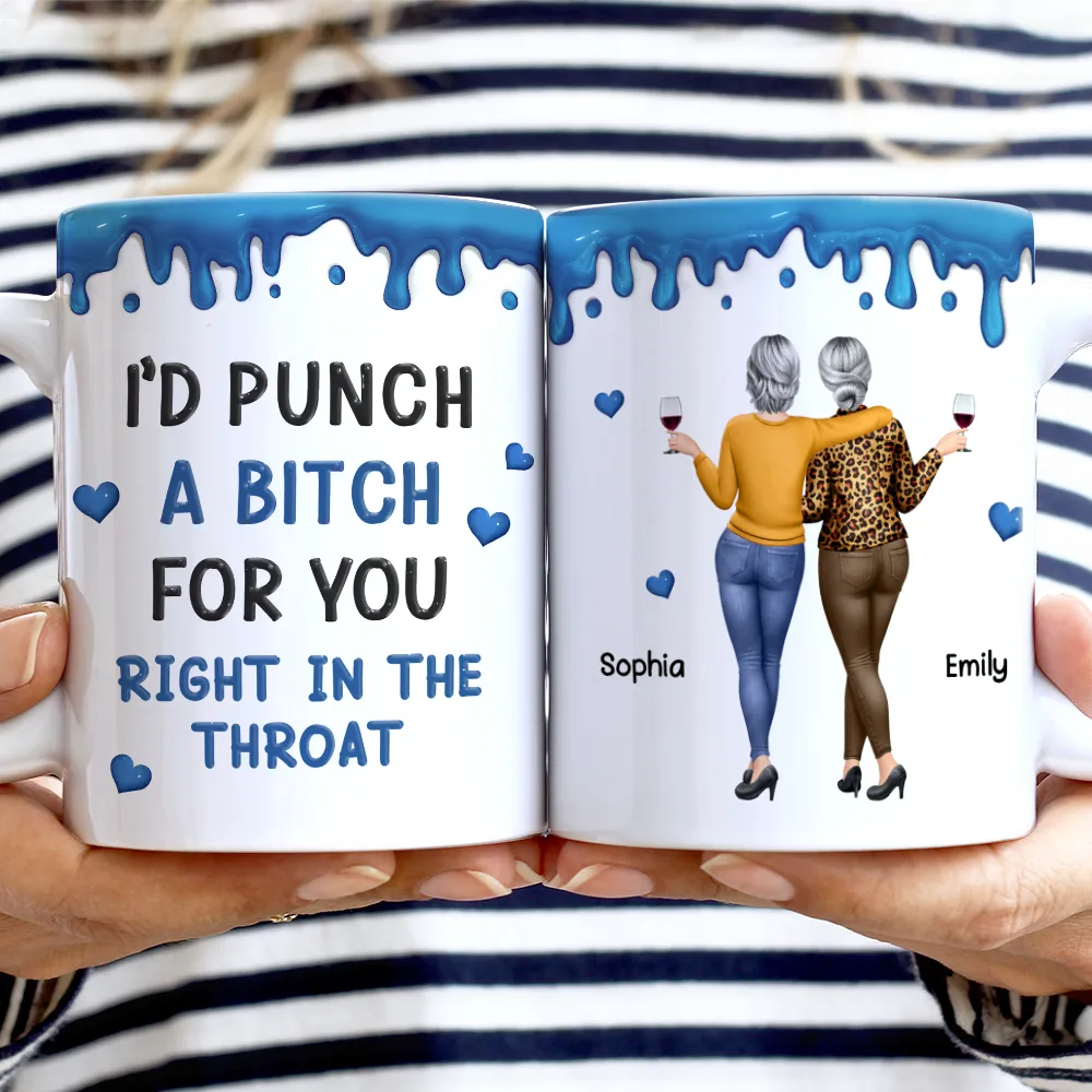 Right In The Throat Backside Besties - Personalized White Edge-to-Edge Mug - Image 2