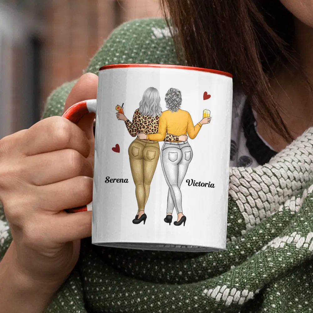 Right In The Throat Besties - Personalized Accent Mug - Image 3