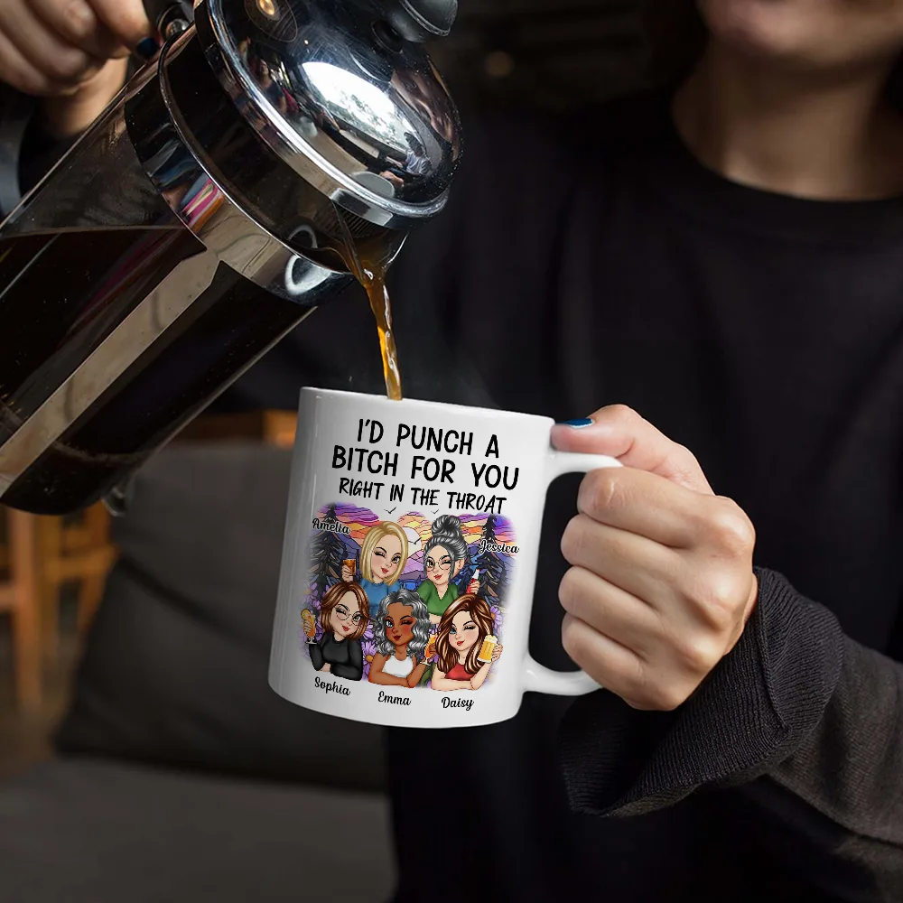 Right In The Throat Besties - Personalized Mug - Image 5