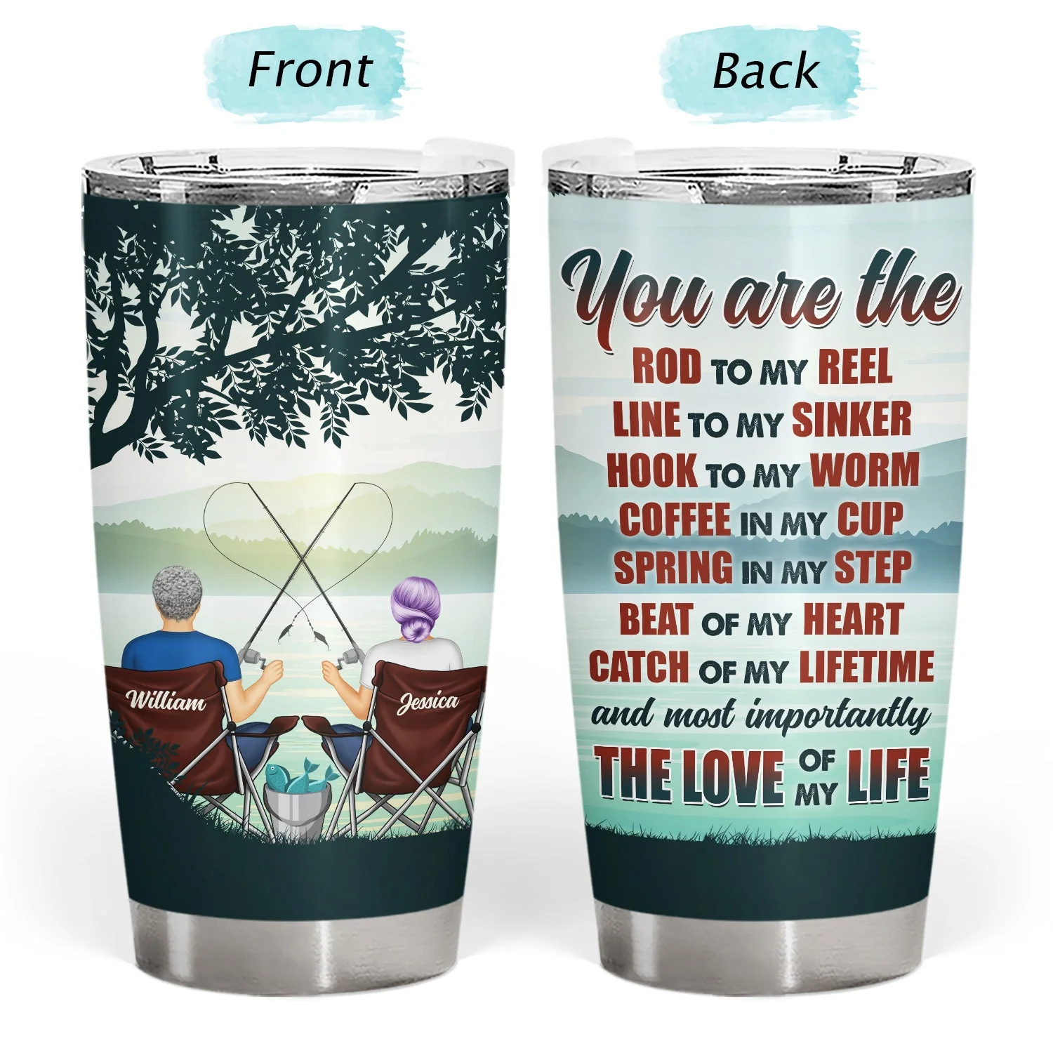 Rod To My Reel - Gift For Couples - Personalized Tumbler - Image 3