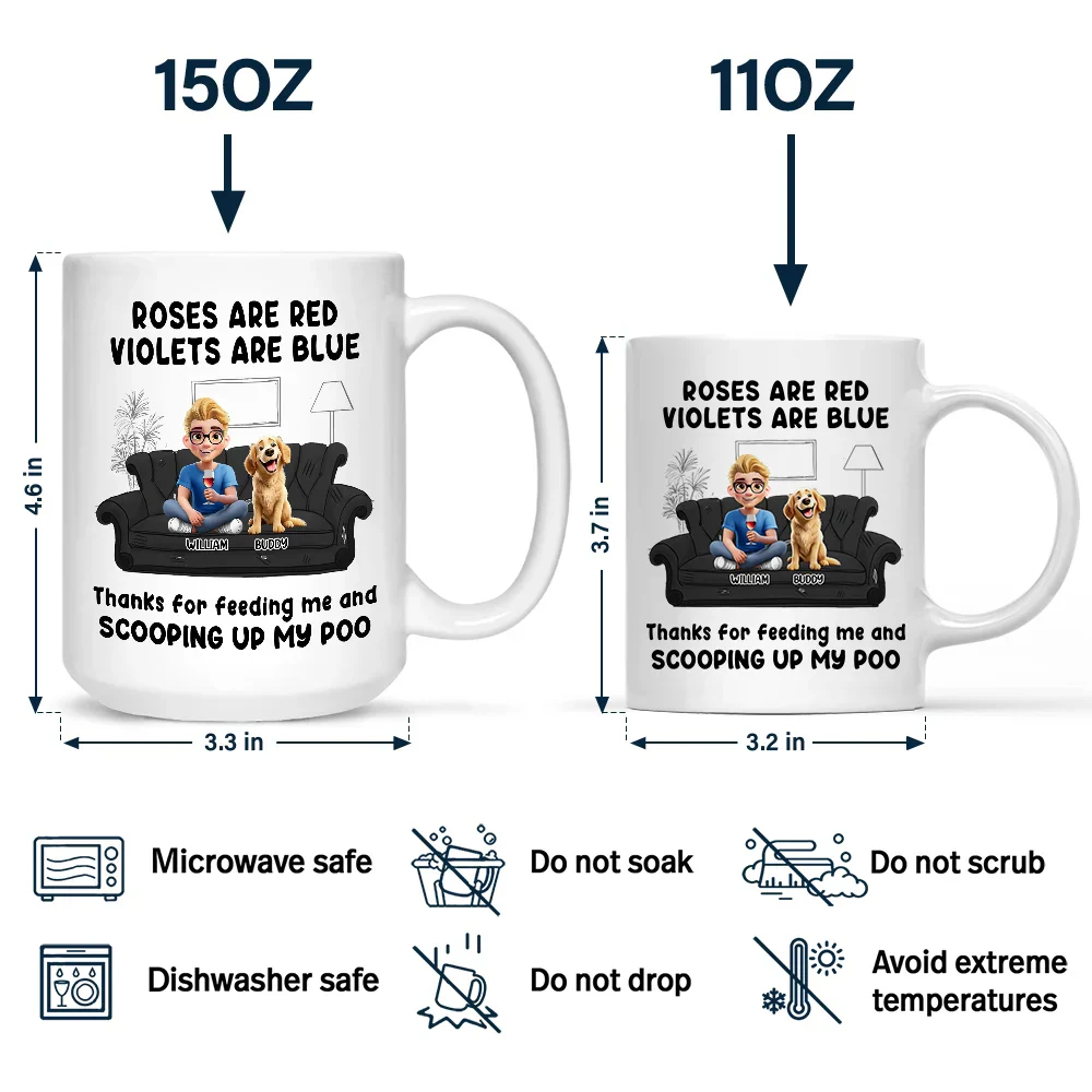 Roses Are Red Violets Are Blue Dog Lovers - Personalized Mug - Image 4