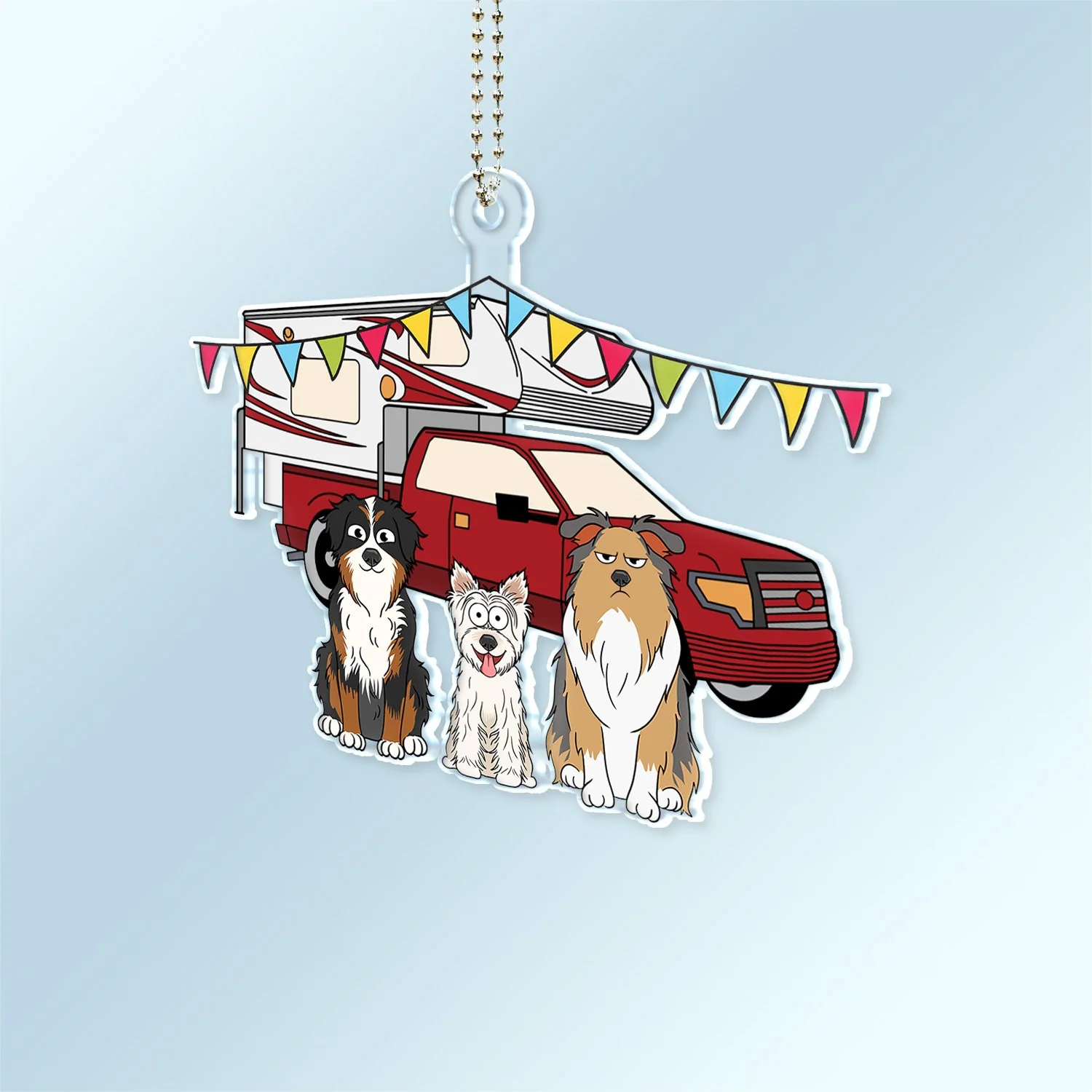 RV & Dog - Gift For The One Loved Camping With Dog - Personalized Acrylic Car Hanger - Image 2