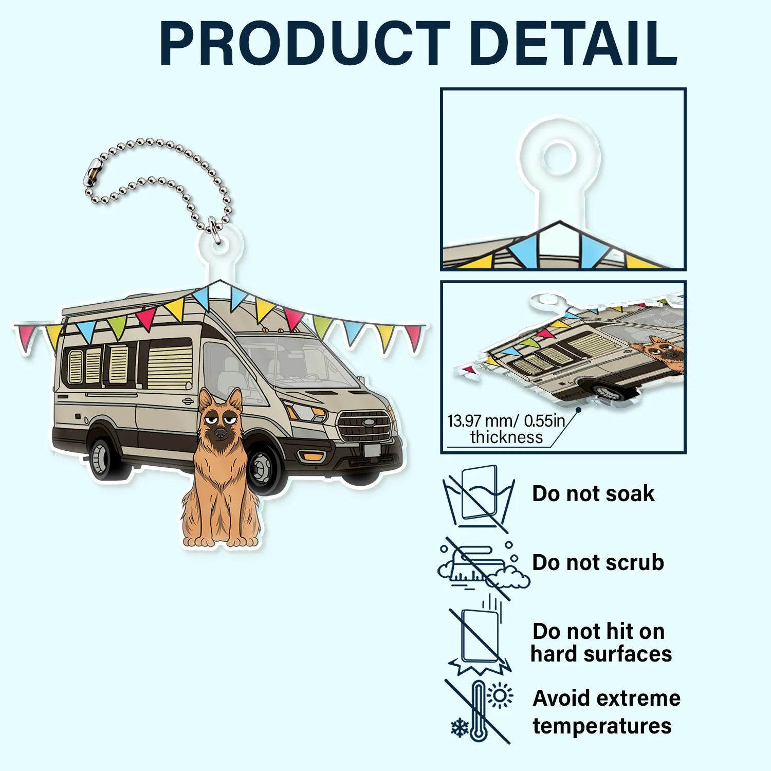 RV & Dog - Gift For The One Loved Camping With Dog - Personalized Acrylic Car Hanger - Image 5