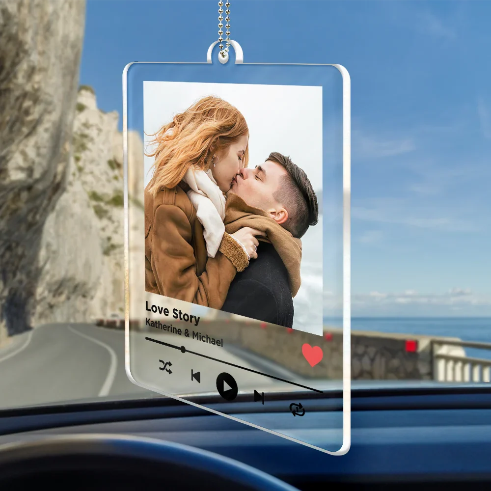 Safe Journey Love Message - Personalized Acrylic Car Hanger - Image 2