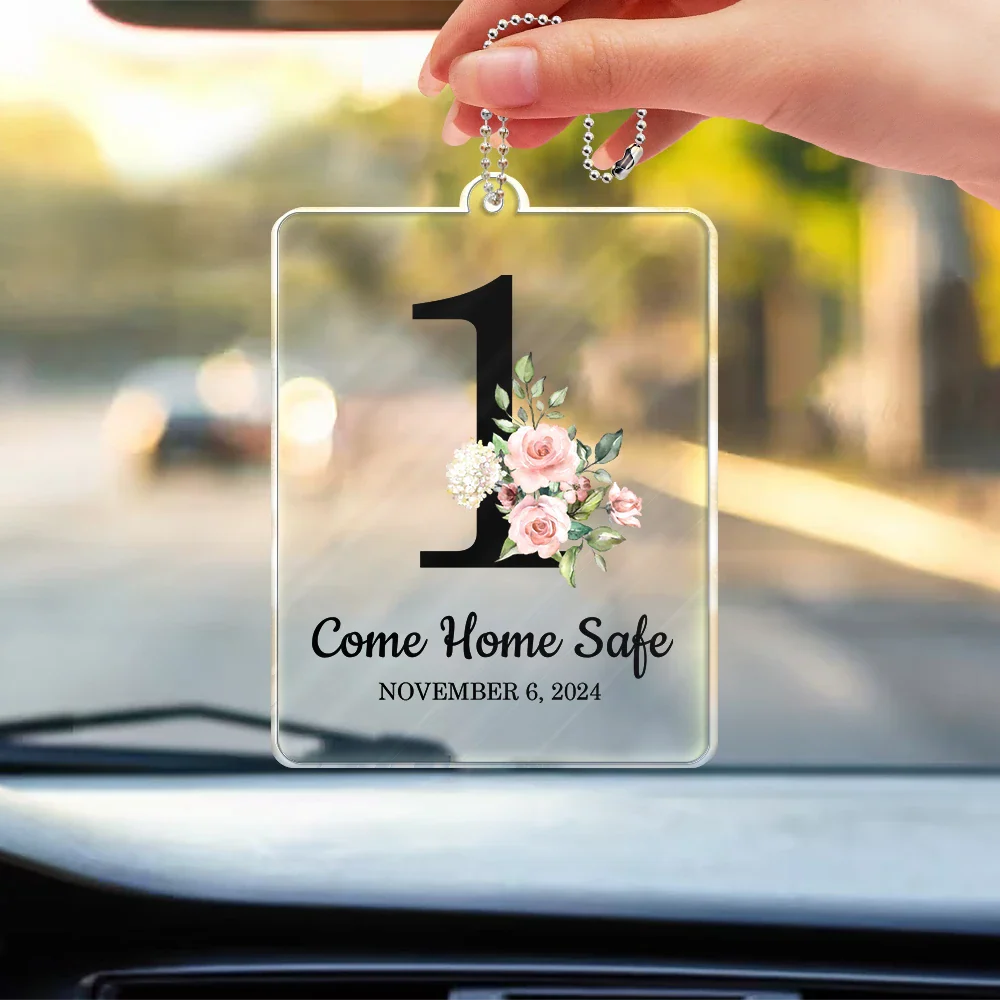 Safe Journey Love Message - Personalized Acrylic Car Hanger - Image 3