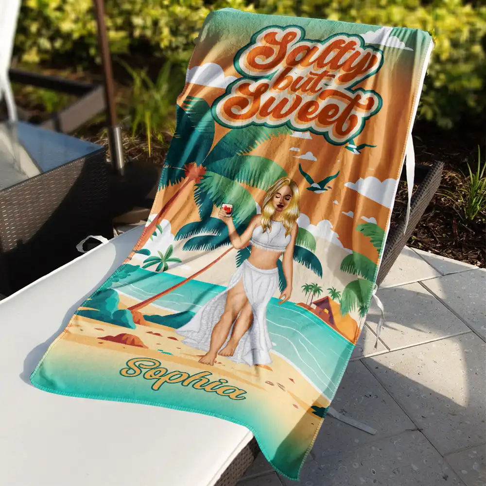 Salty But Sweet - Personalized Beach Towel - Image 3