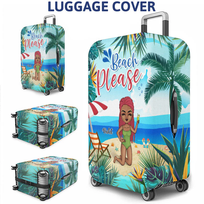 Salty Lil' Beach - Gift For Beach Lovers - Personalized Custom Luggage Cover - Image 3