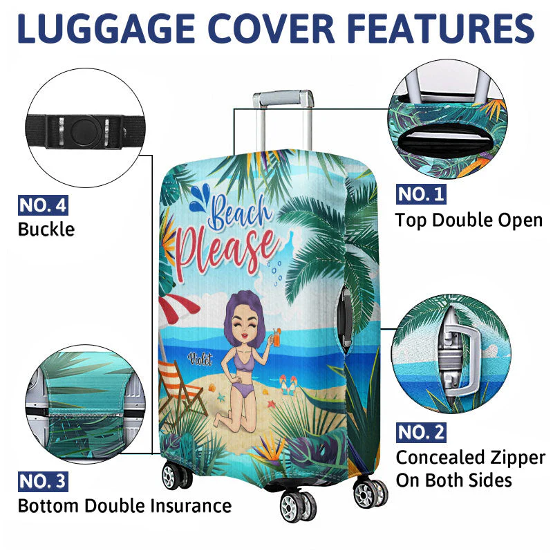 Salty Lil' Beach - Gift For Beach Lovers - Personalized Custom Luggage Cover - Image 5