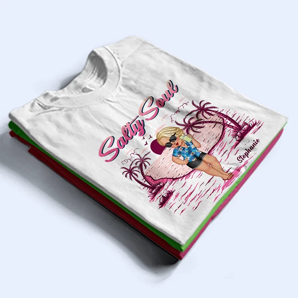 Salty Soul Summer Girl - Personalized T Shirt - Image 2