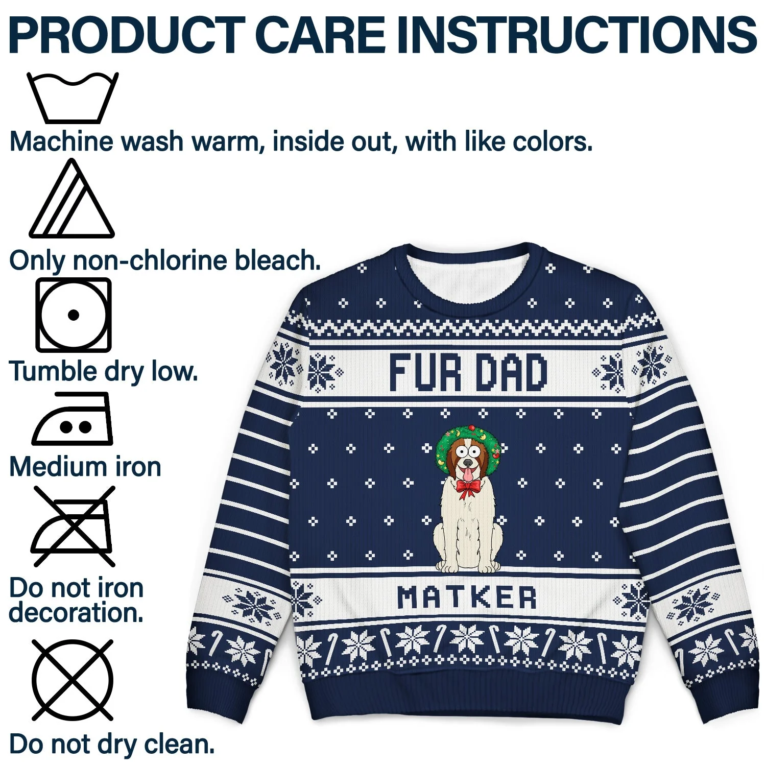 Santa Paws Green Pattern - Christmas Gift For Pet Lovers - Personalized Unisex Ugly Sweater - Image 7