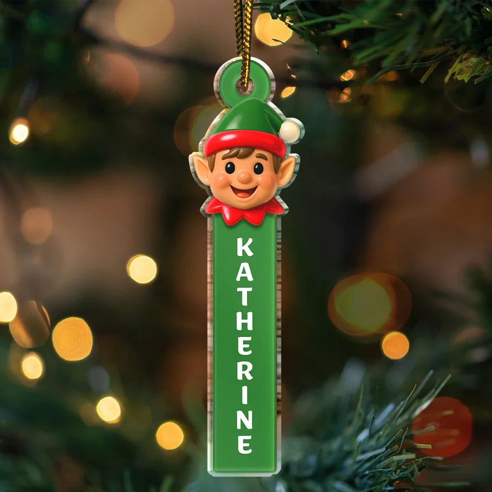 Santa Snowman Elf Christmas Scrabble - Personalized Custom Shaped Acrylic Ornament - Image 3