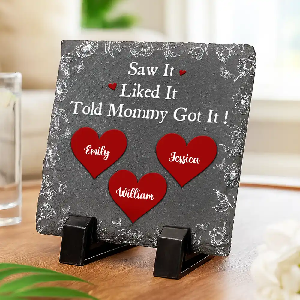 Saw It Liked It Told Nana Got It Grandma Nanny - Personalized Slate Coaster - Image 3