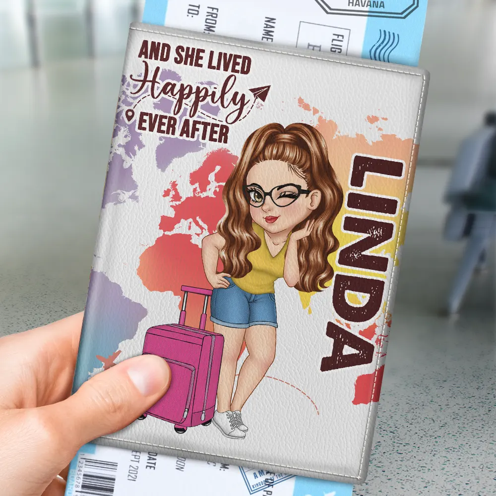 Say Yes To New Adventure Travel Lover - Personalized Passport Cover, Passport Holder - Image 3