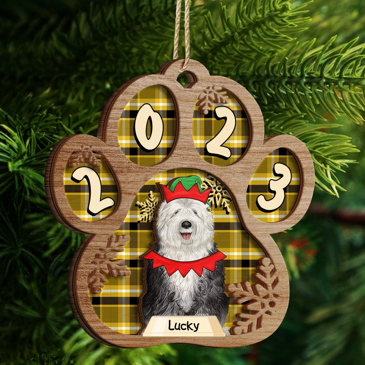 Semi-Real Art - Christmas Gift For Dog Lovers, Cat Lovers, Pet Owners - Personalized 2-Layered Wooden Ornament - Image 4